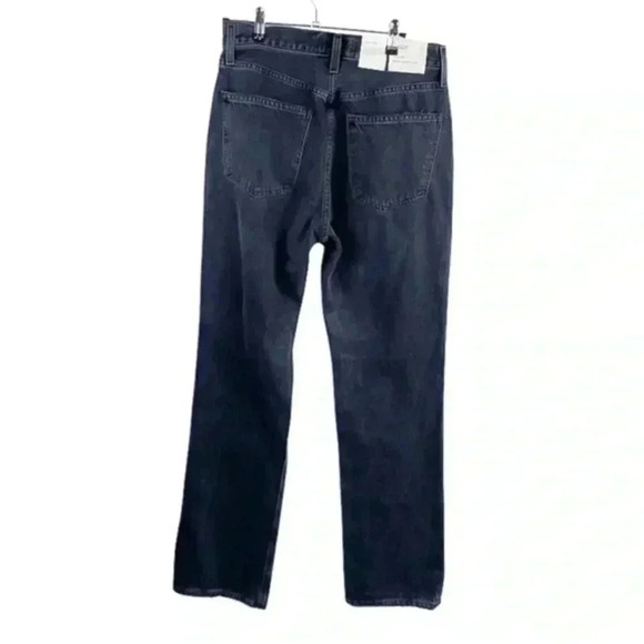 AGOLDE Black Lana Mid Rise Distressed Straight Leg Jean - Picture 3 of 12